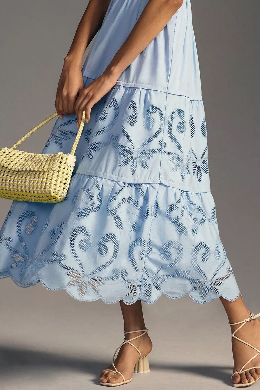 New Anthropologie The Somerset Maxi Dress: Cutwork Edition Size M - Picture 4 of 14